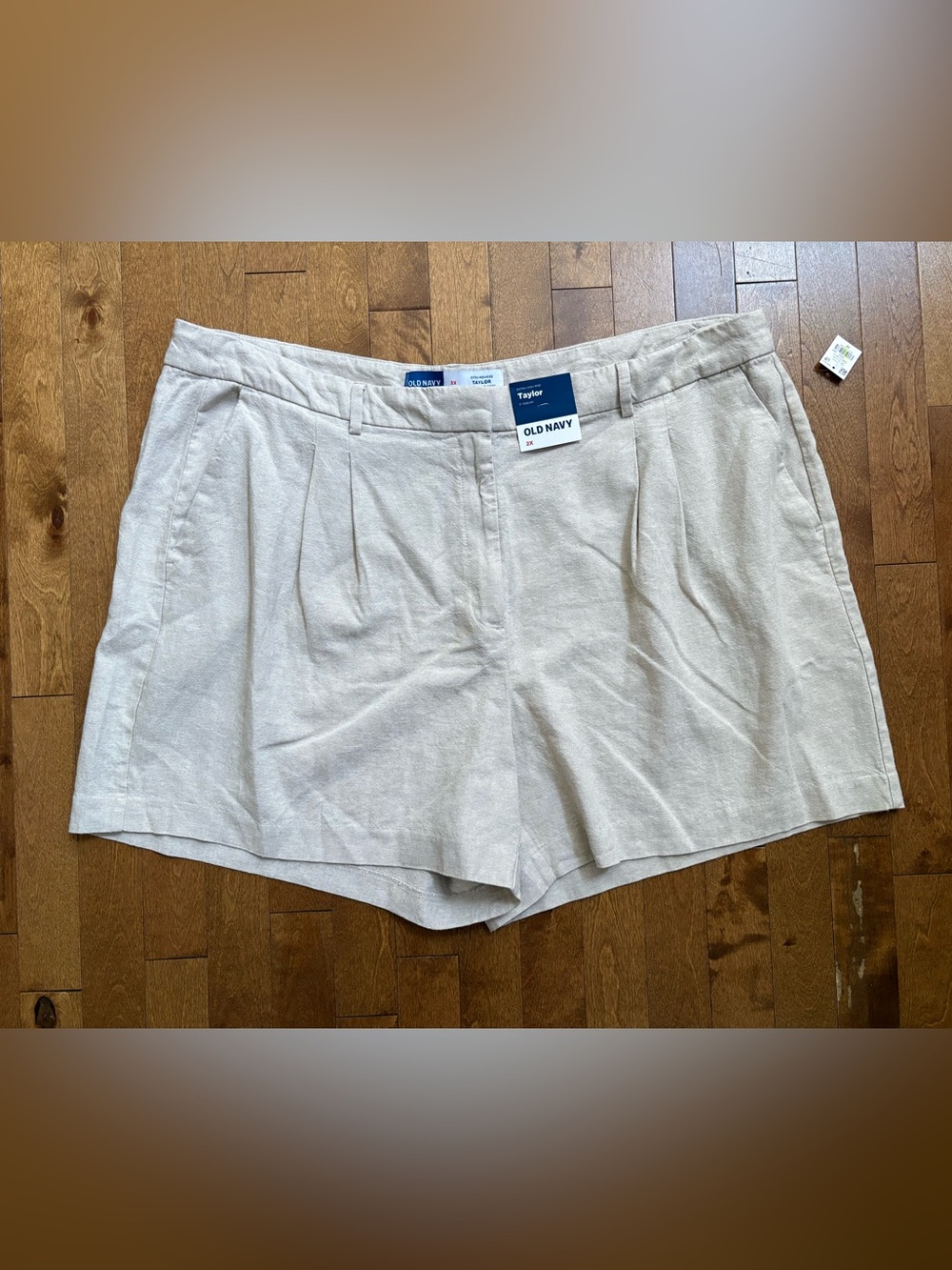 Old Navy Taylor Linen-Blend Shorts Oatmeal Beige - Size 2X (5" Inseam) NWT